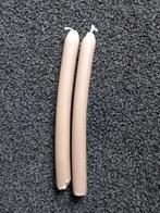 2 zandkleurige kaarsen, 22 cm, Overige materialen, Beige, Ophalen of Verzenden, Zo goed als nieuw