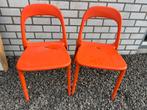2 st stevige oranje kunststof stoelen, Ophalen, Zo goed als nieuw, Overige kleuren, Kunststof
