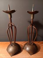 Roodkoperen kandelaars, Amsterdamse School stijl, Antiek en Kunst, Antiek | Kandelaars, Ophalen of Verzenden, Koper of Brons