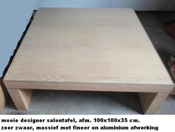 luxe designer salontafel, massief, 100x100x30 cm.  beschikbaar voor biedingen