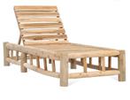 Ligstoel jong Teak hout Set 2 stoelen + tafeltje ACTIE✅, Ophalen, Nieuw, Hout, Verstelbaar