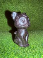 Heks Maan Kat Zilver Obsidiaan Beeld, Ophalen of Verzenden