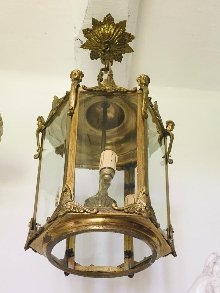 6 verschillende zeldzaam antieke hallampen, Antiek en Kunst, Antiek | Lampen, Ophalen of Verzenden