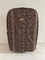 Mooie koffer met slangenprint en roze details, 45 tot 55 cm, Zo goed als nieuw, Zacht kunststof, Wieltjes