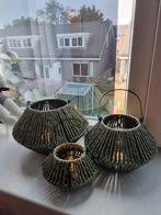 Lantaarns voor Waxinelichtjes - Set van 3, Overige materialen, Nieuw, Ophalen of Verzenden, Groen