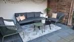 Loungeset - bank en stoelen - groen, Ophalen, 5 zitplaatsen, Kunststof, Gebruikt