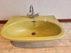 3x Vintage Wastafel met Kraan - Groen, Doe-het-zelf en Verbouw, Sanitair, Ophalen, Gebruikt, Chroom, Wastafel