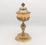 Verguld zilveren ciborie, 19e-eeuw, 1850-1900, Antiek en Kunst, Ophalen of Verzenden, Zilver