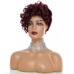 Rode Korte Krullende Pruik Haar Haren Dames Vrouwen Rood, Verzenden, Nieuw, Pruik of Haarverlenging