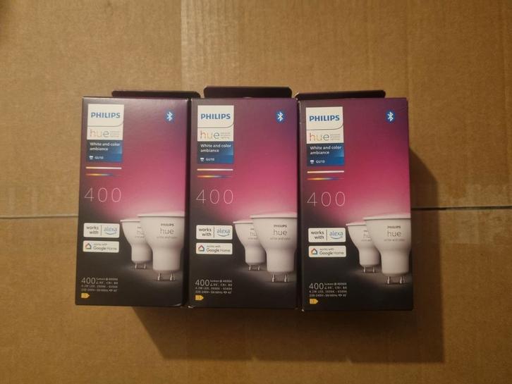 3 x Philips White and Color ambiance GU10 duopack, Huis en Inrichting, Lampen | Losse lampen, Nieuw, Led-lamp, Minder dan 30 watt
