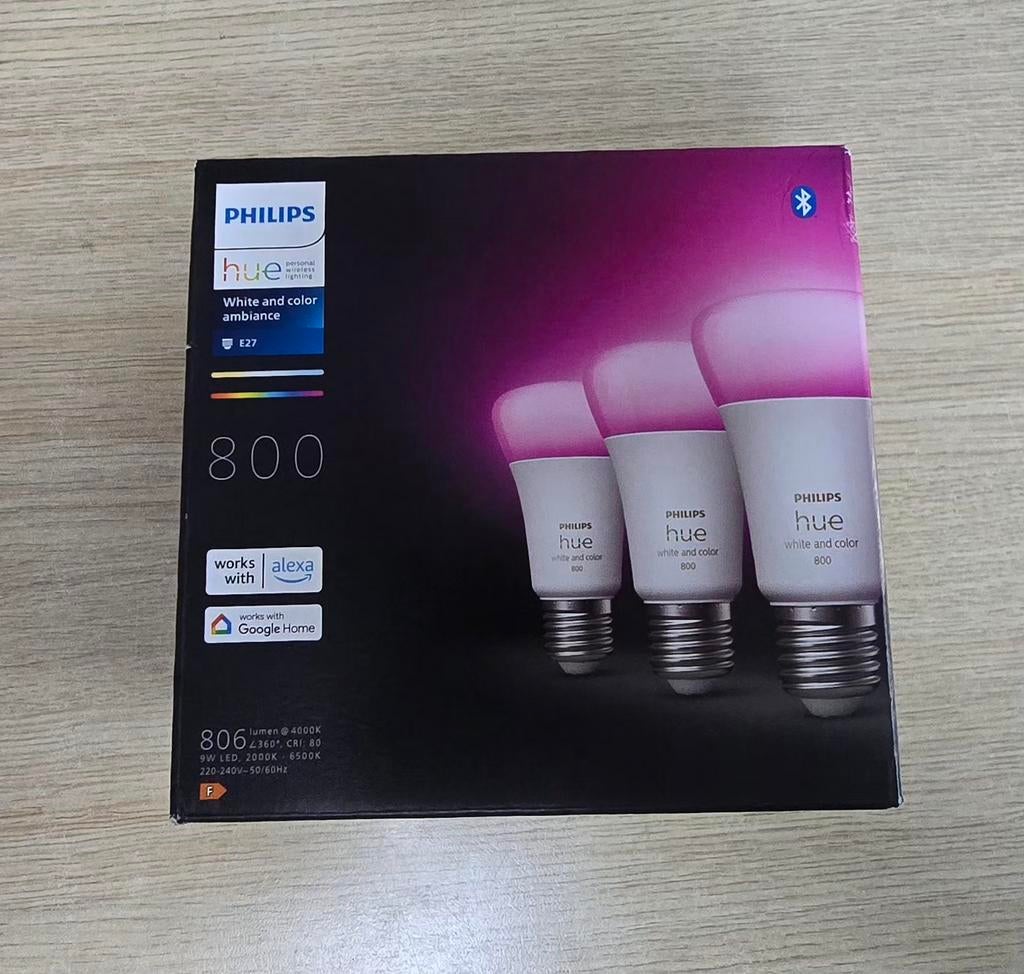 Philips Hue White & Color Ambiance E27 3-pak - Nieuw, Led-lamp, Minder dan 30 watt, Nieuw, E27 (groot)