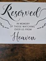 Houten bordje, reserved heaven h, Onbekend, Nieuw, Ophalen of Verzenden, Losse verkoop