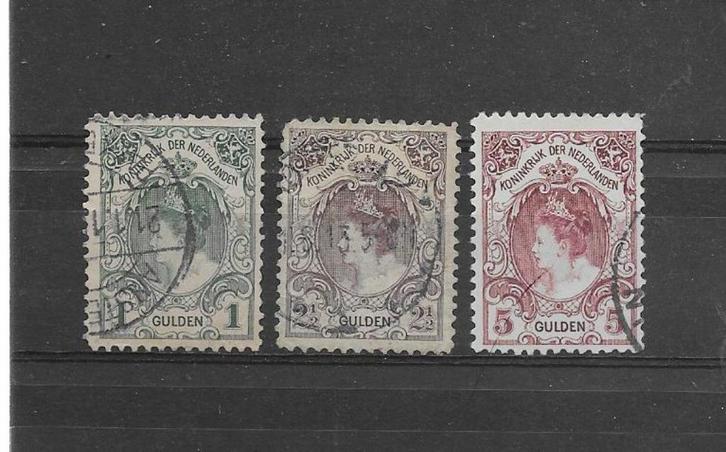 Nederland 1899, NVPH 77 t/m 79, Gestempeld., Postzegels en Munten, Postzegels | Nederland, Gestempeld, T/m 1940, Verzenden