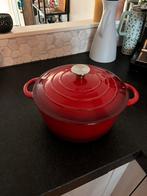 Rode Gietijzeren Braadpan, Huis en Inrichting, Keuken | Potten en Pannen, Gebruikt, Ophalen of Verzenden, Koekenpan of Braadpan