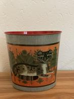 Vintage oranje Worcester prullenbak met kat, Ophalen of Verzenden, Huis en Inrichting