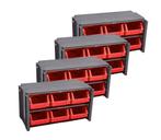 Tayg 306006/4 4 x Stapelbare wandkast met klep - 6 bakken