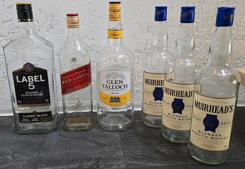Lege whiskey flessen 6 stuks. Let op ze zijn leeg, Verzamelen, Glas en Borrelglaasjes, Gebruikt, Overige typen, Ophalen of Verzenden