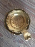 Koperen Theezeef met Schoteltje - Brocante, Antiek en Kunst, Ophalen of Verzenden