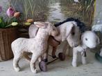 Frans schaapje, Steiff lammetje en ezeltje op wielen, Antiek en Kunst, Ophalen of Verzenden