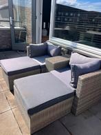 Loungset met kussens, Tuin en Terras, Gebruikt, Loungeset, Wicker, Hocker