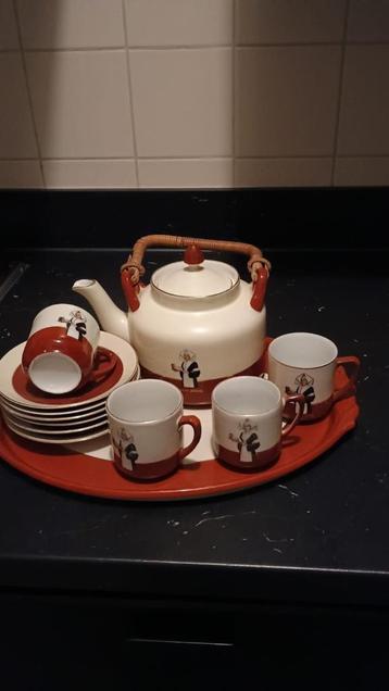 vintage victoria cacao droste tea set with tray beschikbaar voor biedingen