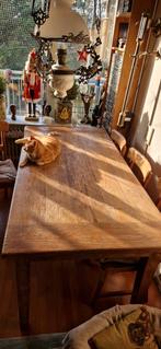 Teakhouten eettafel met lades - Indoteak, Huis en Inrichting, Tafels | Eettafels, Gebruikt, Koloniaal, Teakhout, Vijf personen of meer