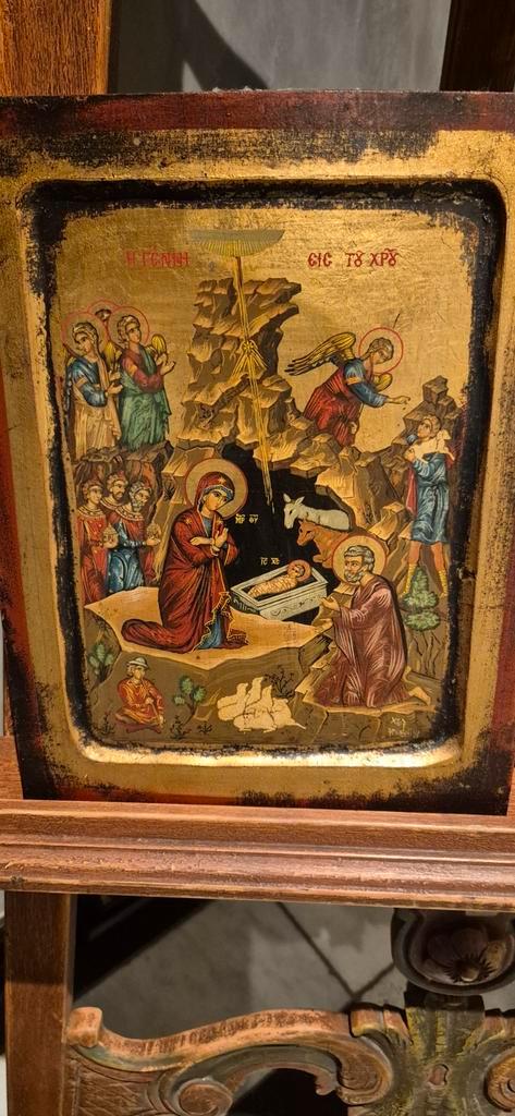 Byzantijnse Iconen Set twee verdiepte iconen, Antiek en Kunst, Antiek | Religie, Ophalen of Verzenden