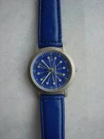 KPN horloge Olympic Design met blauw leren bandje, Sieraden, Tassen en Uiterlijk, Horloges | Heren, Overige merken, Leer, Staal