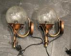 Vintage Wandlampen Set, Huis en Inrichting, Lampen | Wandlampen, Ophalen of Verzenden, Gebruikt, Glas, Vintage