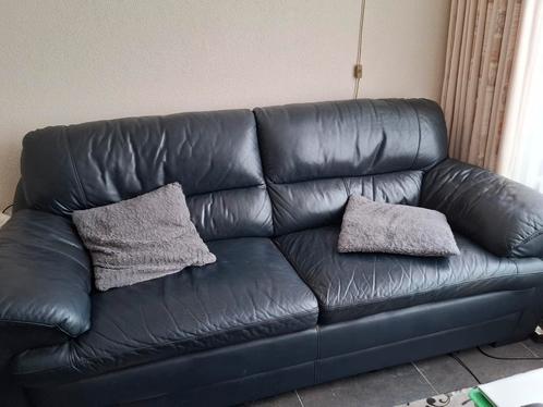 2,5/3 zits + 2 zits bankstel, kleur: donkerblauw, Huis en Inrichting, Banken | Complete zithoeken, Gebruikt, Ophalen