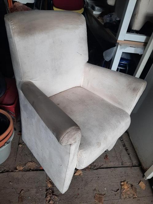 Fauteuils op wielen, Huis en Inrichting, Stoelen, Gebruikt, Vier, Stof, Wit, Ophalen