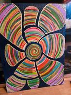 Kleurrijk Schilderij - Abstracte Bloem, Ophalen of Verzenden