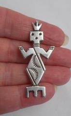 Zilveren bijzondere vintage broche nr.692, Sieraden, Tassen en Uiterlijk, Broches, 4 tot 7 cm, Verzenden, Zo goed als nieuw, Zilver