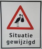 Geboortebord Situatie Gewijzigd. In diverse uitvoeringen., Kinderen en Baby's, Kraamcadeaus en Geboorteborden, Ophalen of Verzenden