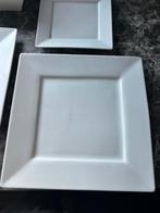Wit vierkant service, Huis en Inrichting, Keuken | Servies, Ophalen, Zo goed als nieuw, Aardewerk, Bord(en)