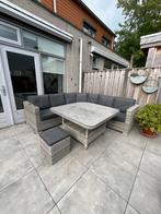 Lounge-Dining Set – Hoekbank met Tafel en Krukje, Tuin en Terras, Tuinsets en Loungesets, Ophalen, Gebruikt, Loungeset, Wicker