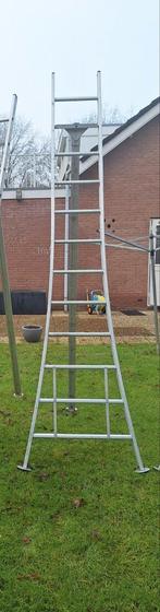 Eurostairs Plukladder enkel uitgebogen 1x12 sporten, Doe-het-zelf en Verbouw, Steigers, Ophalen, Overige typen, 5 meter of hoger