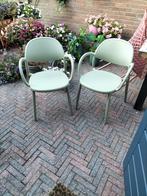 4 groene eetkamer/tuin stoelen, Tuin en Terras, Tuinstoelen, Ophalen of Verzenden, Zo goed als nieuw, Kunststof