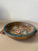 Vintage houten dienblad handbeschilderd, Ophalen of Verzenden
