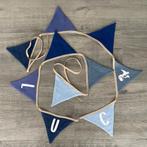 vlaggenlijn blauw stof gepersonaliseerd naam vlaggen cadeau, Ophalen of Verzenden, Nieuw