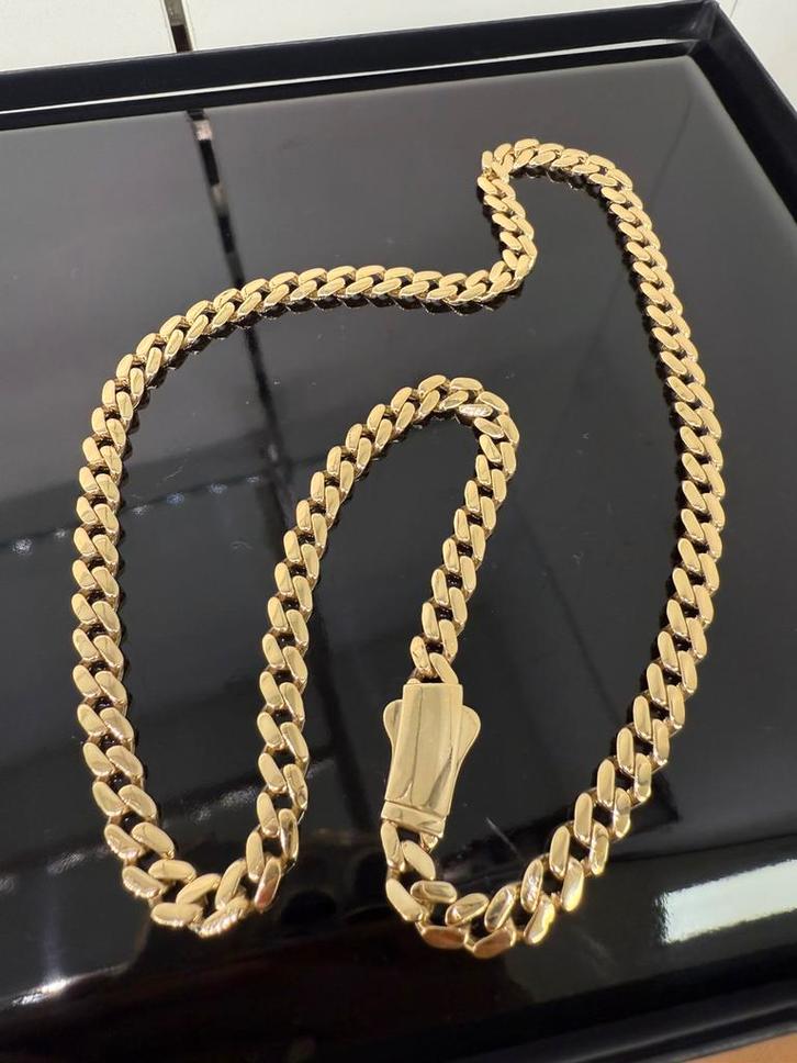 Prachtige 14k gouden cuban ketting, Sieraden, Tassen en Uiterlijk, Kettingen, Nieuw, Goud, Ophalen of Verzenden