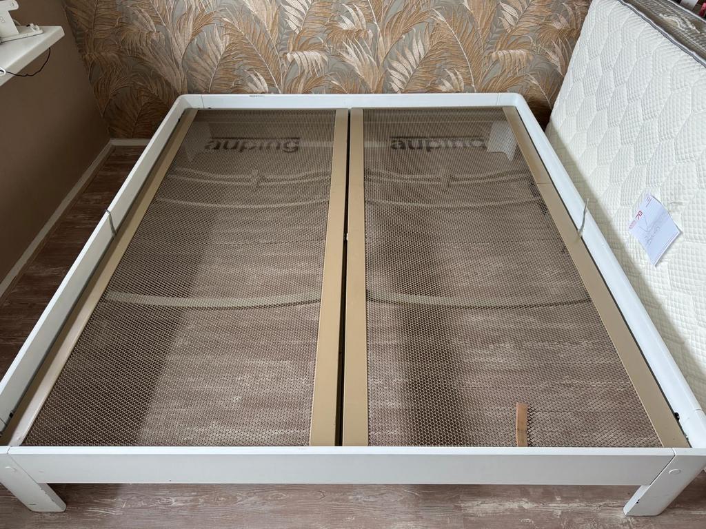 Auping bed 180x200 met verstelbare bodem, Ophalen, Wit, Tweepersoons, 180 cm