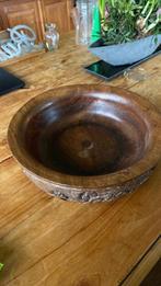 vintage houtsnijwerk (fruit)schaal, Schaal, Rond, Ophalen of Verzenden, Zo goed als nieuw