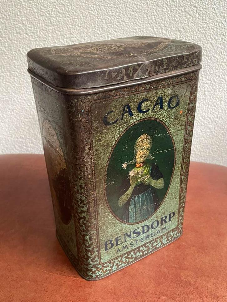 Antiek blik Bensdorp Cacao, Verzamelen, Blikken, Gebruikt, Overige, Ophalen of Verzenden