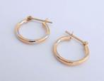 Kleine 18 karaat Gouden Bicolor Creool Oorbellen Oorringen, Jw, Verzenden, Nieuw, Info@juwelenwereld.nl