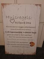 Tekstbord Huisregels bij Opa en Oma, Gebruikt, Ophalen