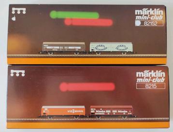MÄRKLIN Z 8215 & 82152, vier schuifwandwagons met reclame  beschikbaar voor biedingen
