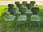9 vintage plywood sledestoelen, Huis en Inrichting, Ophalen, Gebruikt, Overige kleuren, Metaal