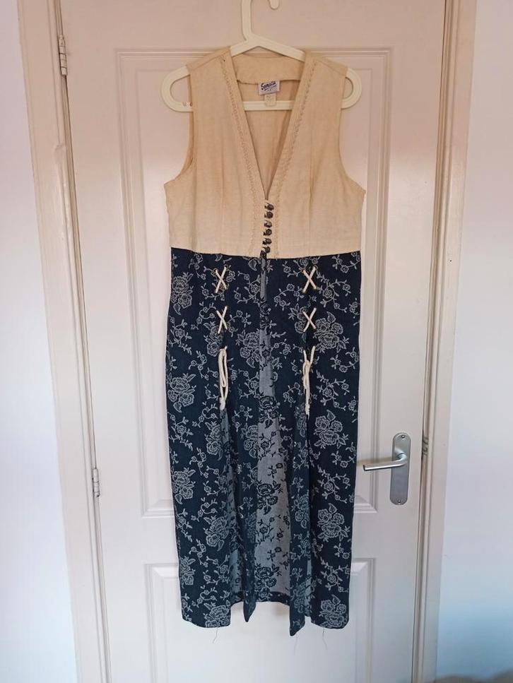 100% dik katoenen overjurk van Sonata USA, Kleding | Dames, Jurken, Zo goed als nieuw, Maat 38/40 (M), Blauw, Onder de knie, Ophalen of Verzenden