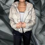 Zilveren/Creme Y2K Zara Puffer Down/Feather Jas maat M, Zara, Ophalen of Verzenden, Zo goed als nieuw, Maat 38/40 (M)